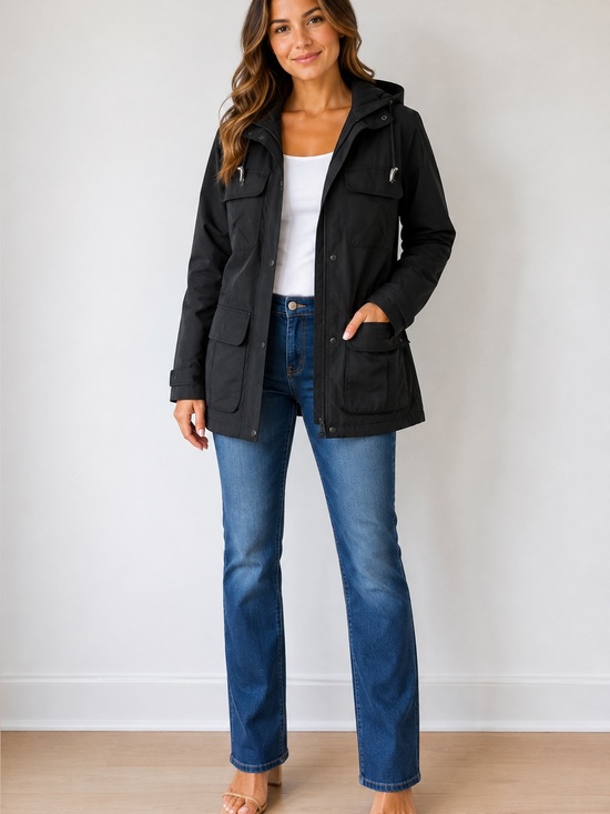 Uniqlo Jackets & Blazers - Uniqlo Women’s Black Hooded Utility Field Jacket Size M